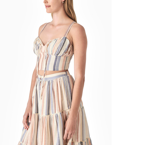 Lucky Brand Matchback Corset Top - Cream Multi - Picture 3 of 3